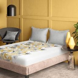 144 TC Double-Size Bedsheet with 2 Pillow Covers-19