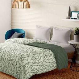 Leaf Print Double-Size Duvet Cover-1