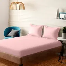 152 TC Super King-Size Bedsheet with Pillow Covers-picture-14