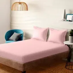 152 TC Double Bedsheet with Pillow Covers-image-0