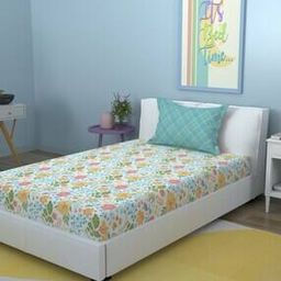 128 TC Floral Print Single Bedsheet with Pillow Cover-image-22