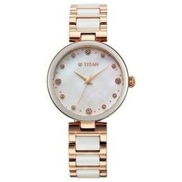 Women Ceramics Mother of Pearl Analogue Watch - NT95214KD02-34