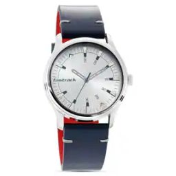 Men NP3236SL01 Silver Dial Blue Leather Strap Watch-image-6