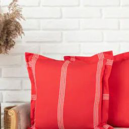 Set of 2 Striped Sham Covers 24" X 24"s-8