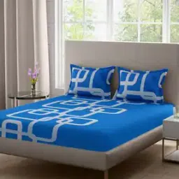 Printed Micro Fabric Double Bedsheet with Pillow Covers-image-48