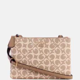 Guess Caramel Printed Akir Compartment Crossbody Bag-image-43