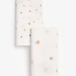 Pack of 2 Lovable Bear Printed Muslin Sheets-image-10