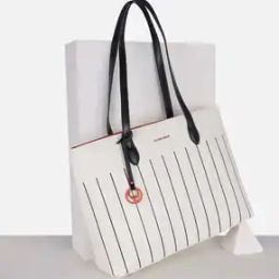 Women Striped Shopper Handheld Tote Bag-image-34