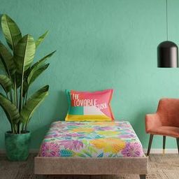 Printed Single Bedsheet with Pillow Cover-19
