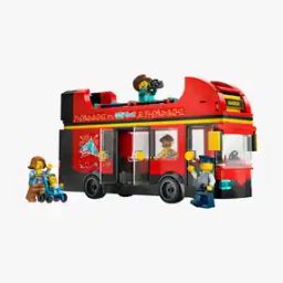 City Red Double-Decker Sightseeing Bus Toy-1