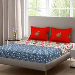 120 TC Double Bedsheet with Pillow Covers-picture-48