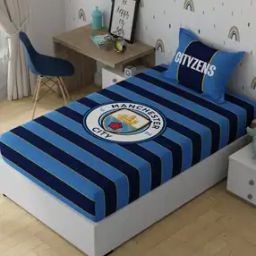 Manchester City Printed Cotton Single Bedsheet-34