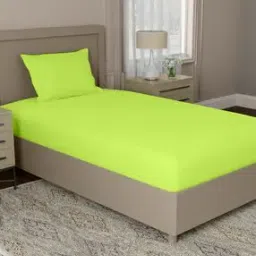 144 TC Cotton Single Bedsheet with Pillow Cover-image-55