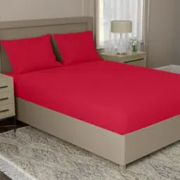 144 TC Cotton Double Bedsheet with Pillow Covers-43
