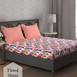 King-Size Cotton Bedsheet with 2 Pillow Covers-picture-24