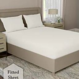 Double Size Satin  210 TC Fitted Sheet with 2 Pillow Covers-26