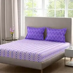128 TC Printed Double Bedsheet with 2 Pillow Covers-image-48
