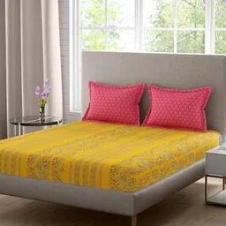 210 TC Double-Size Satin Bedsheet & Towels Set-picture-2