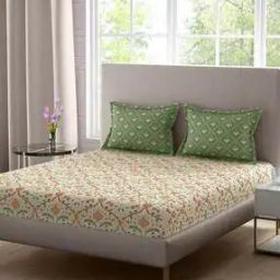 TC-210 Satin Bedsheet & Cotton Towel Combo Set-19
