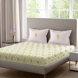 210 TC Printed Super King-Size Bedsheet with 2 Pillow Covers-image-54