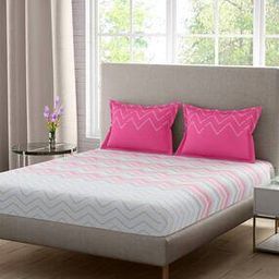 144 TC Super King-Size Bedsheet with Pillow Covers-image-17