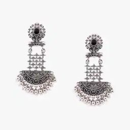 Women Silver-Plated Chandbali Earrings-image-33