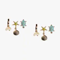 Women Set of 6 Gold-Plated Drop Earrings-image-0
