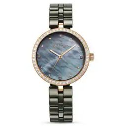 Women Mother of Pearl Ceramic Strap Analogue Watch - 95215KC04-picture-36