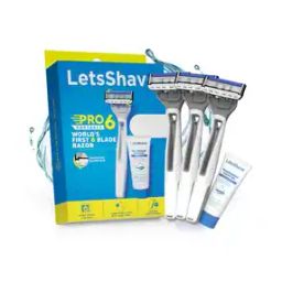 Pack of 4 Pro 6 Portable Razor and Transparent Shave Gel-14