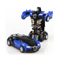 tra rc 2-In-1 RC Car 1 Key Deformation Robot Remote Control Toy image 1