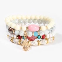 Women Set of 3 Beaded Stretch Bracelet-image-5