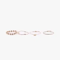 Women Set of 4 Gold-Plated Bracelets-image-3