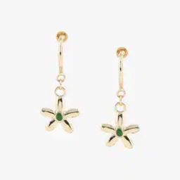Women Gold-Plated Floral Drop Earrings-1