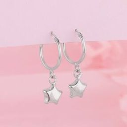 925 Sterling Silver Mini Star Hoop Earrings-image-60