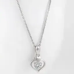 925 Sterling Silver Necklace with Zircon Dual Heart Pendant-image-15