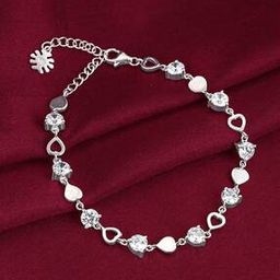 925 Sterling Silver Heartlock Silver Bracelet-image-17