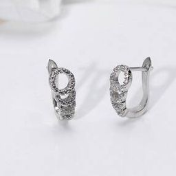 giva 925 Sterling Silver Zirconia Elegant Huggie Earrings-picture-12