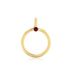 18 KT Yellow Gold Ruby Gemstone Nose Pin-image-48