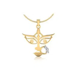 iski uski Durga 18 KT Yellow Gold Diamond Pendant-picture-21