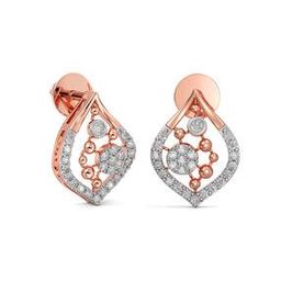 Rose Gold Diamond Studded Stud Earrings-image-59