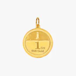 22 KT 1 gm Goddess Lakshmi Yellow Gold Coin Cum Pendant-image-69