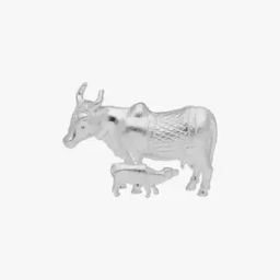 800 Silver Kamadhenu with Calf Idol-image-60