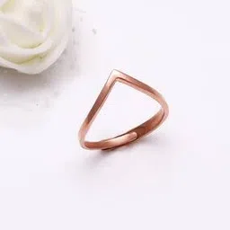925 Silver Rose Gold Adjustable Wishbone Ring-image-4
