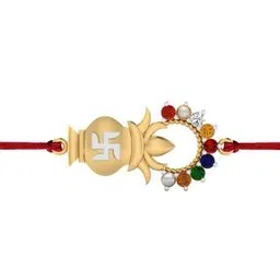 iski uski 925 Silver Navratan Hallmark Rakhi-picture-35