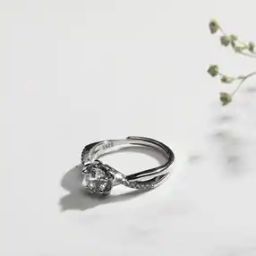 925 Silver Zircon Studded Floral Ring-image-41