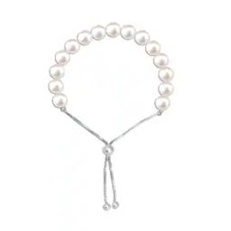 925 Silver Pearl Sliding Bolo Bracelet-image-57