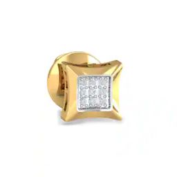 Diamond-Studded Yellow Gold Stud Earring-image-51