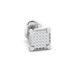 White Gold Diamond-Studded Ear Stud-image-76