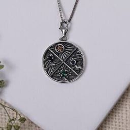 92.5 Oxidised Silver Pendant with Chain-image-16