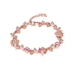 Swarovski Studded Rose-Gold Plated Link Bracelet-31